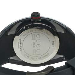 Gucci Black Nylon PVD Coated Stainless Steel Rubber Sync 137.1 Men's Wristwatch 46 mm