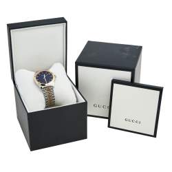 Gucci Black Two Tone Stainless Steel G-Timeless 126.4 Men's Wristwatch 38 mm