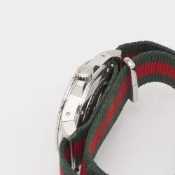Gucci Black Stainless Steel Nylon Dive YA136206 Men's Wristwatch 45 mm