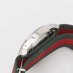 Gucci Black Stainless Steel Nylon Dive YA136206 Men's Wristwatch 45 mm