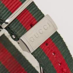 Gucci Black Stainless Steel Nylon Dive YA136206 Men's Wristwatch 45 mm