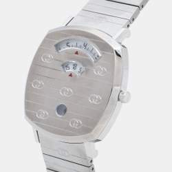 Pre Owned Gucci Silver Stainless Steel Grip YA157410 Men's Wristwatch 38 mm