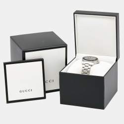 Pre Owned Gucci Black Stainless Steel Dive YA136301 Men's Wristwatch 40 mm