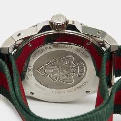 Gucci Black Stainless Steel Nylon Dive YA136206 Men's Wristwatch 45 mm