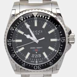 Gucci Black Stainless Steel Dive YA136301 Men's Wristwatch 40 mm