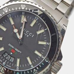 Gucci Black Stainless Steel Dive YA136301 Men's Wristwatch 40 mm