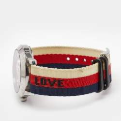 Gucci Wolf Motif Stainless Steel Nylon G-Timeless YA1264059 Men's Wristwatch 38 mm 