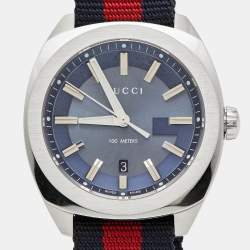 Gucci Blue Stainless Steel Nylon GG2570 Series YA142304 Men's Wristwatch 41 mm