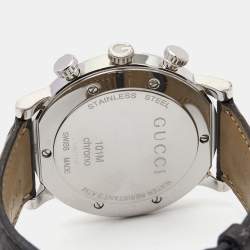 Gucci Black Stainless Steel Steel Leather G-Chrono 101M Men's Wristwatch 44 mm