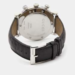 Gucci Black Stainless Steel Steel Leather G-Chrono 101M Men's Wristwatch 44 mm