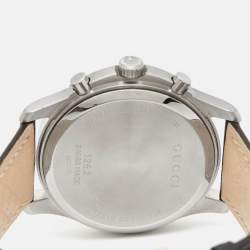 Pre Owned Gucci Blue Stainless Steel Leather G-Timeless YA126223 Men's Wristwatch 44 mm