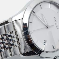 Gucci Silver Stainless Steel G-Timeless YA126401 Men's Wristwatch 38 mm