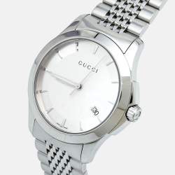 Gucci Silver Stainless Steel G-Timeless YA126401 Men's Wristwatch 38 mm
