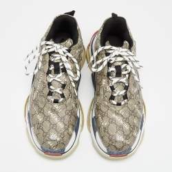 Gucci x Balenciaga Brown Canvas The Hacker Project Triple S Sneakers Size 45