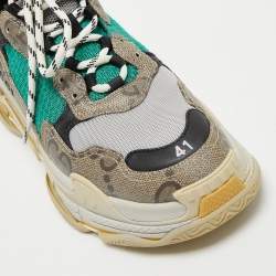 Gucci X Balenciaga Multicolor Canvas and Leather Triple S Sneakers Size 41