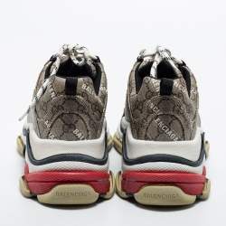 Gucci X Balenciaga Brown Canvas Triple S Sneakers Size 41