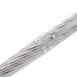 Harry Winston Textured Silver Tone Diamond Fountain Pen