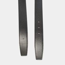 Hermes Noir/Orange Box and Togo Leather Reversible Belt Strap 95 CM