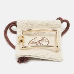 Pre Owned Hermes Gold Metal Tube H Belt Buckle 