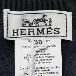 Hermès Black Cotton Blend Miles Robot Cap Size 58