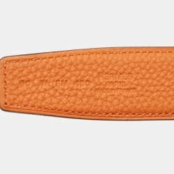 Pre Owned Hermès Orange/Noir Togo and Box Leather Belt Strap 90 CM