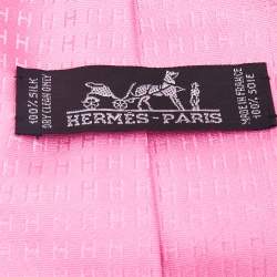 Hermès Pink Silk Traditional Faconnee H tie