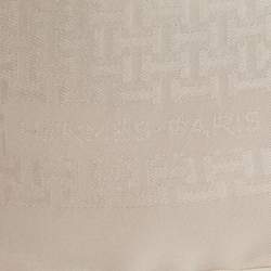 Pre Owned Hermès Blanc Silk Faconne Upside Down Handkerchief