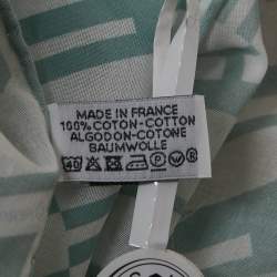 Pre Owned Hermès Vert D'eau Cotton Op'H Handkerchief