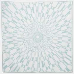 Pre Owned Hermès Vert D'eau Cotton Op'H Handkerchief