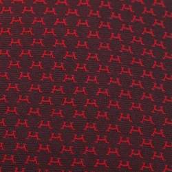 مملوكة مسبقًا ربطة عنق هيرمس حرير بورجوندي هيلاريو