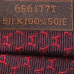 مملوكة مسبقًا ربطة عنق هيرمس حرير بورجوندي هيلاريو