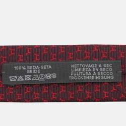 مملوكة مسبقًا ربطة عنق هيرمس حرير بورجوندي هيلاريو