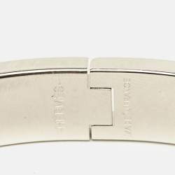 Pre Owned Hermes Clic HH Noir Mat Enamel Palladium Plated Bracelet