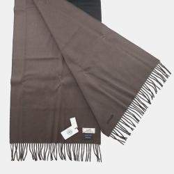 Pre Owned Hermes Cashmere Recto Verso Reversible Scarf Black/Cafe Cashmere100%