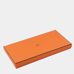 Pre Owned Hermes Cashmere Scarf Clic Se Nue Marron Grasset / Craie Cashmere100%