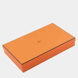 Pre Owned وشاح هي Hermes صوف كشمير مستطيل قابل للعكس لون جمل / بحري صوف كشمير 100%