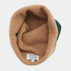 Pre Owned Hermes Knit Cap "Hugo" Size L Vert Cashmere