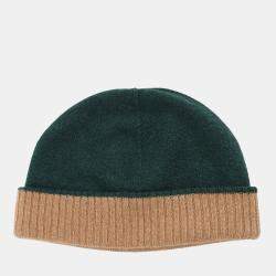 Pre Owned Hermes Knit Cap "Hugo" Size L Vert Cashmere