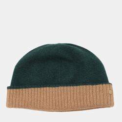 Pre Owned Hermes Knit Cap "Hugo" Size L Vert Cashmere