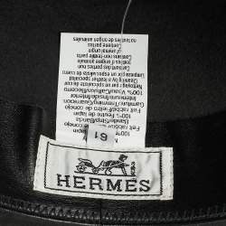 Pre Owned Hermès Carbon Black Felt Funky Fedora Hat Size 61 