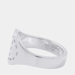 Pre Owned Hermes Point Sellier Silver 925Ring Size GM EU 61 