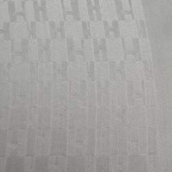 Hermes Grey Faconnee Grand H Silk Pocket Square