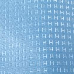 Pre Owned Hermès Bleu Ciel Faconnee H Silk Jacquard Tie