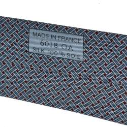 Pre Owned Hermès Blue Canna'H Silk Narrow Tie