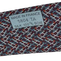 Pre Owned Hermès Prune H Allumettes Silk Narrow Tie