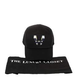 Hermés Black H Odyssey Embroidered Cotton Nevada Cap Size 60