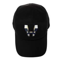 Hermés Black H Odyssey Embroidered Cotton Nevada Cap Size 60