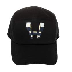 Hermés Black H Odyssey Embroidered Cotton Nevada Cap Size 60