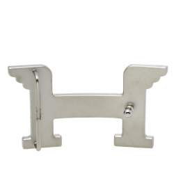 Pre Owned Hermès Palladium Plated Metal Pegase Belt Buckle 32 MM