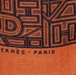 Pre Owned Hermes Orange Tinos Cashmere & Silk Muffler